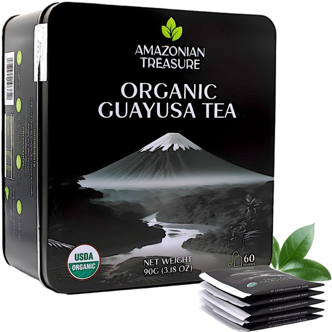 , Organic Guayusa Tea Bags – 60 Count, Coffee Alternative, 50mg Natural Caffe…