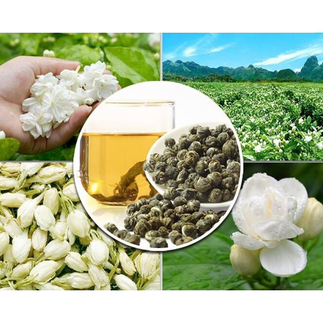 Pure Natural Green/Rose Tea Organic Loose Leaf Jasmine Dragon Ball Tea 100g