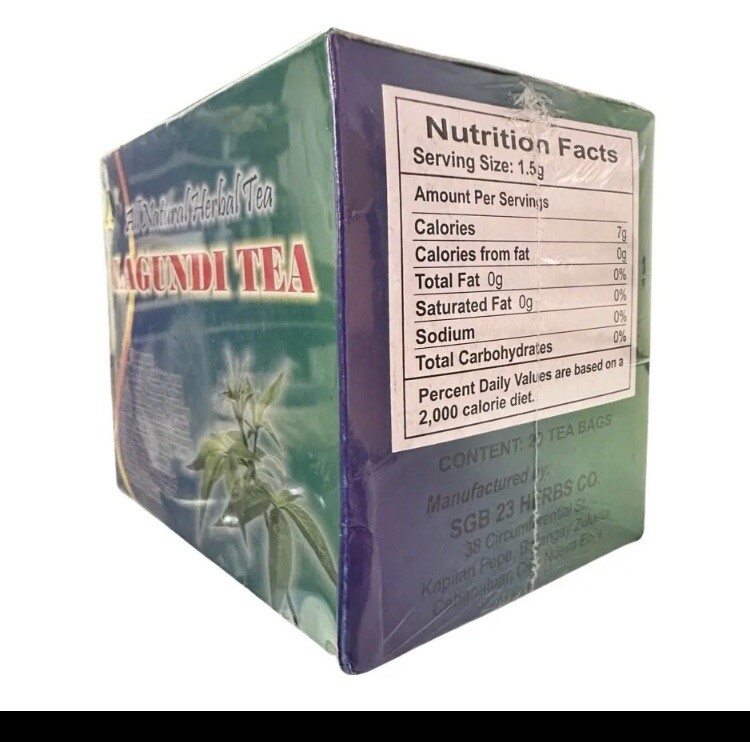 LAGUNDI ALL NATURAL HERBAL TEA 20 TEABAGS (New Packaging)