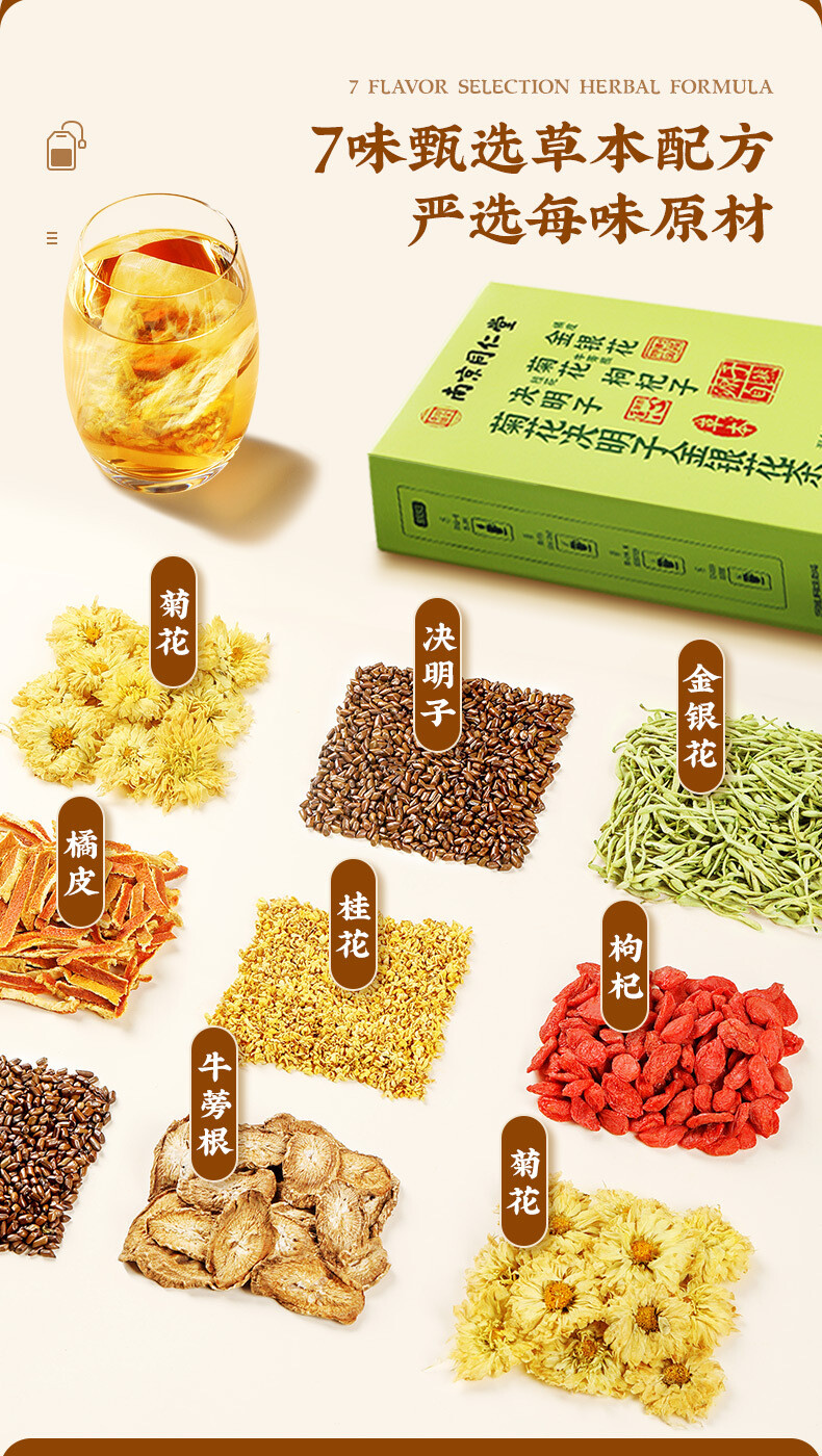 Chrysanthemum Cassia Seed Honeysuckle Burdock Root Herbal Tea