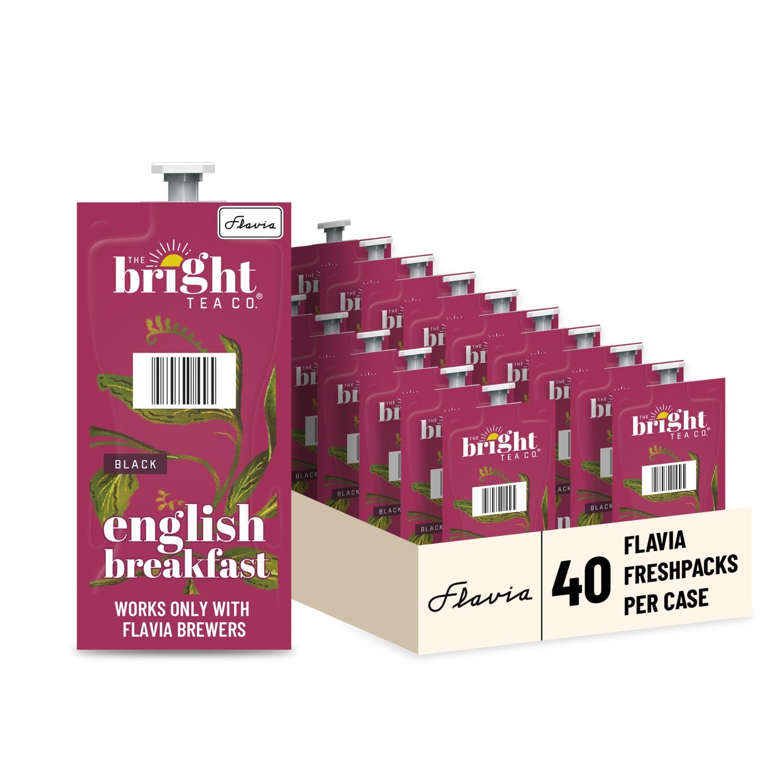 English Breakfast Tea Freshpacks for Flavia Brewers – Case of 40, Premium Qualit