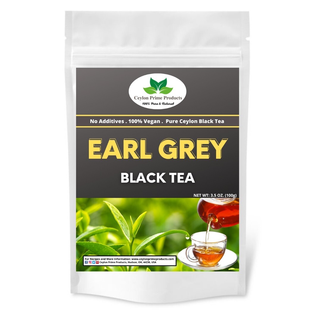 Earl Grey Loose Leaf Tea, Natural Bergamot Flavor Blended with Ceylon OP grade