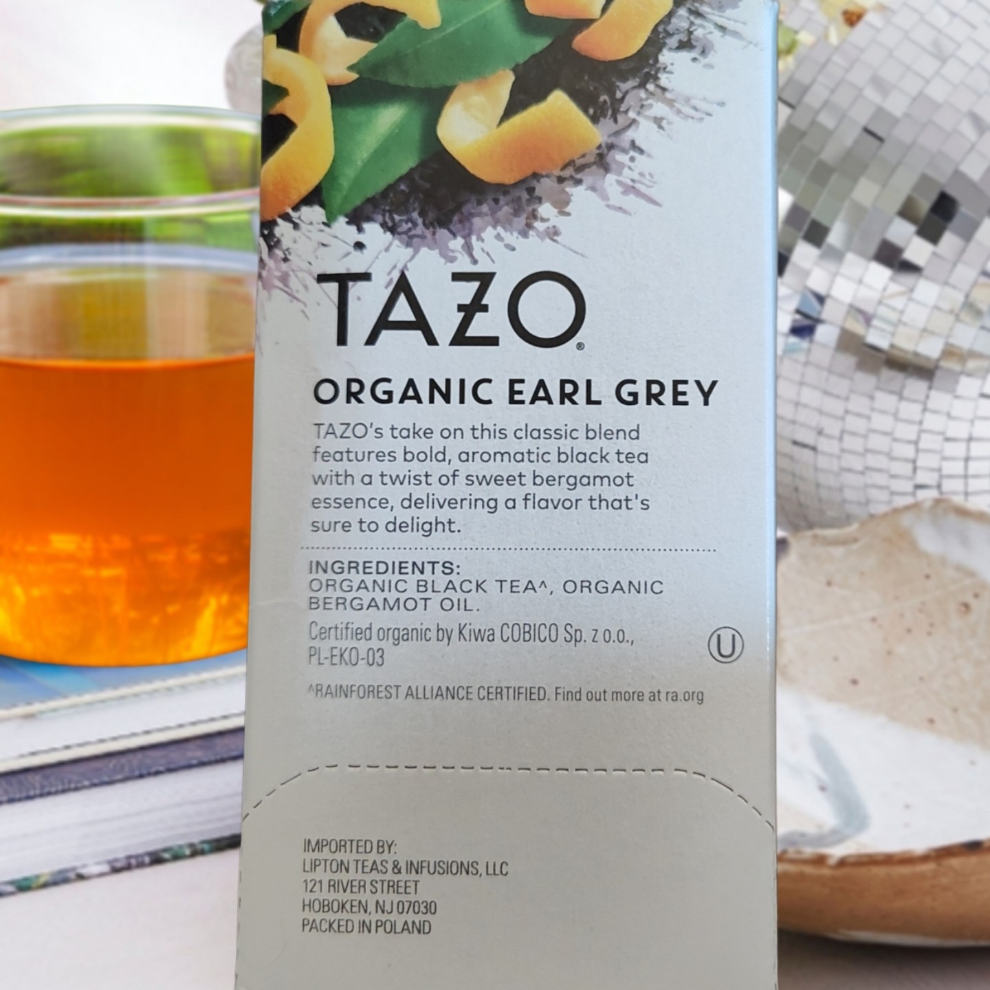 TAZO Organic Earl Grey Bold Black Caffeine Tea 16 ct Non GMO Fair Trade