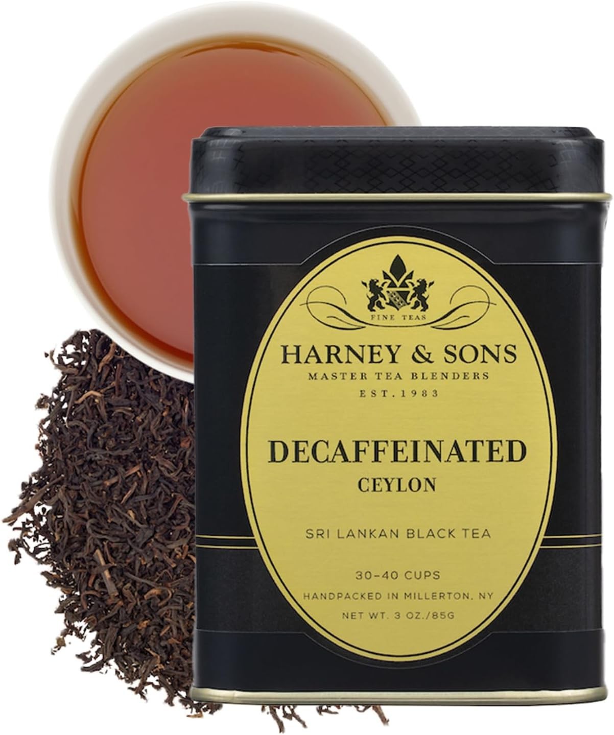 Fine Teas Decaf Ceylon Black Tea Tin, 3oz Loose Leaf