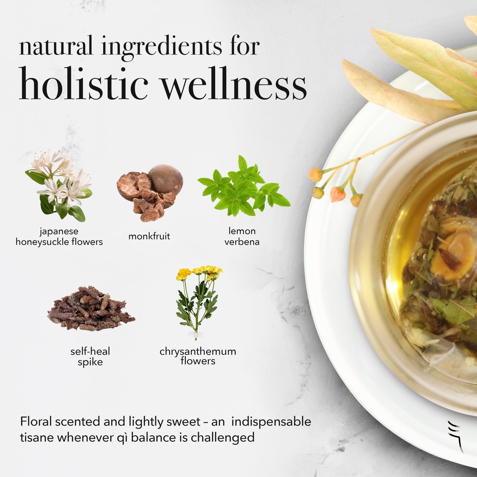 Qìsane Organic Honeysuckle Tea Bags with Chinese Medicinal Plants – Dried Hon…