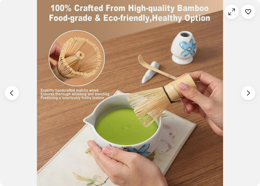 8Pcs Whisk Set for Tea Lovers Ceramic Matcha Tea Set with Bamboo Whisk Gift Set