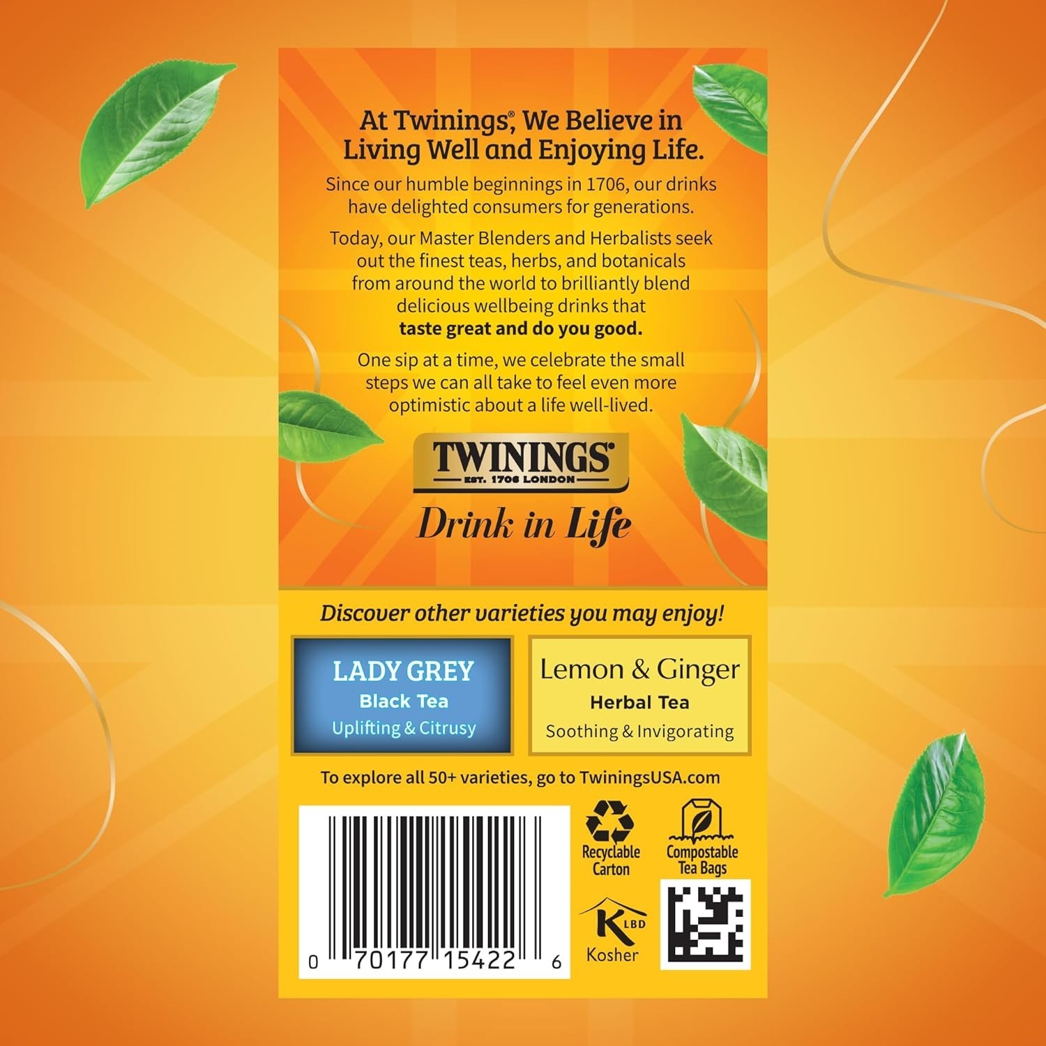 Twinings Earl Grey Black Tea Bags, 20 Count (Pack of 6) 8/25/26