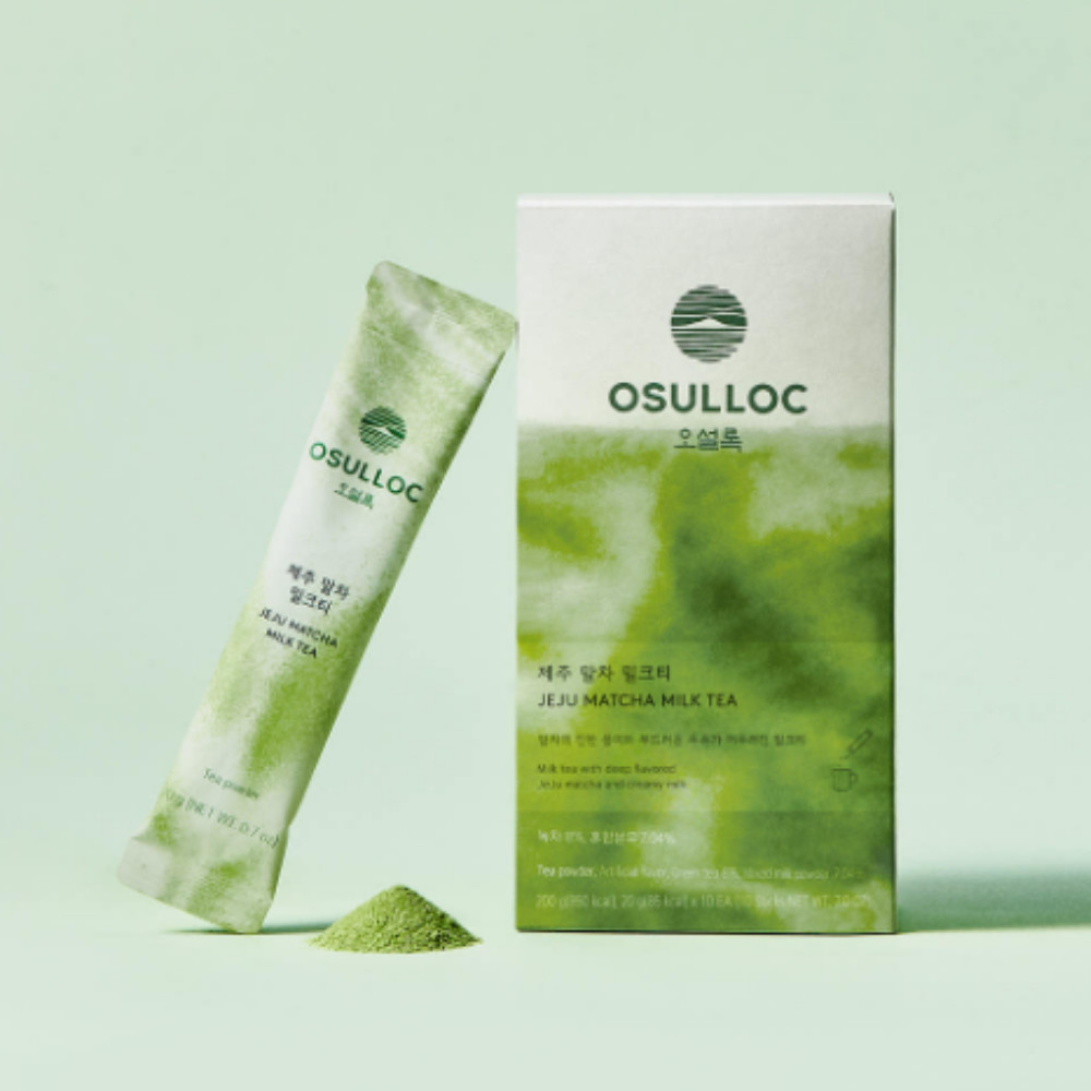 Osulloc Jeju Matcha Milk Tea 10 Sticks Premium Green Tea Latte Instant Powder
