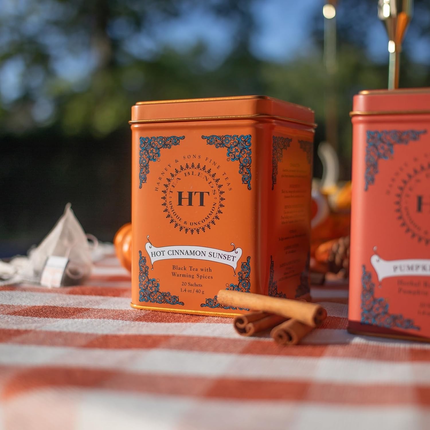 Black Tea Pack of 4 Caffeinated 80 Sachets Hot Cinnamon Sunset Orange