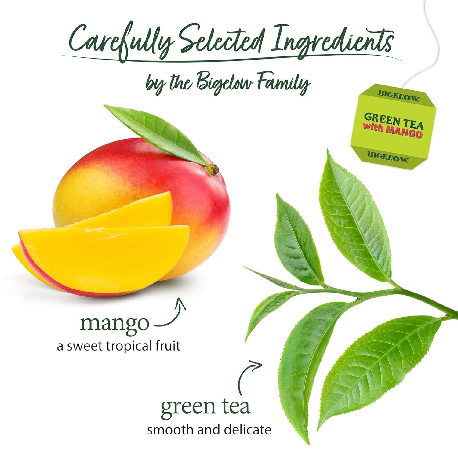 Bigelow Tea Green with Mango, 20 ct 20 Count (Pack of 1)
