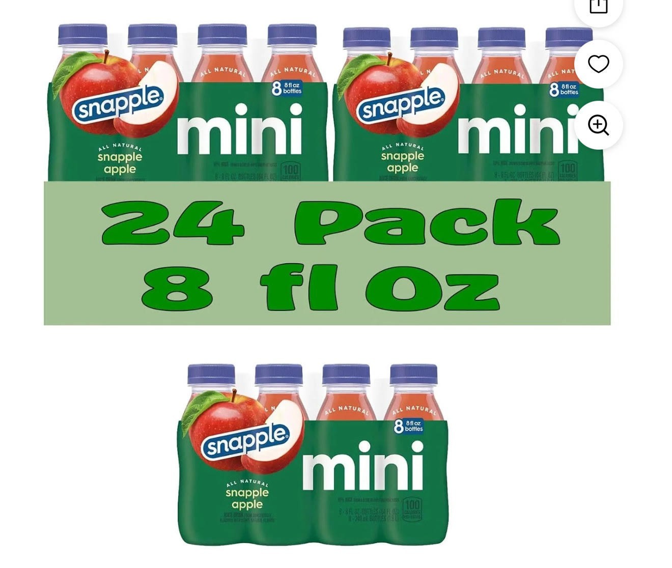 Snapple Apple, 8 Fl oz Mini Plastic Bottles (Pack of 24)