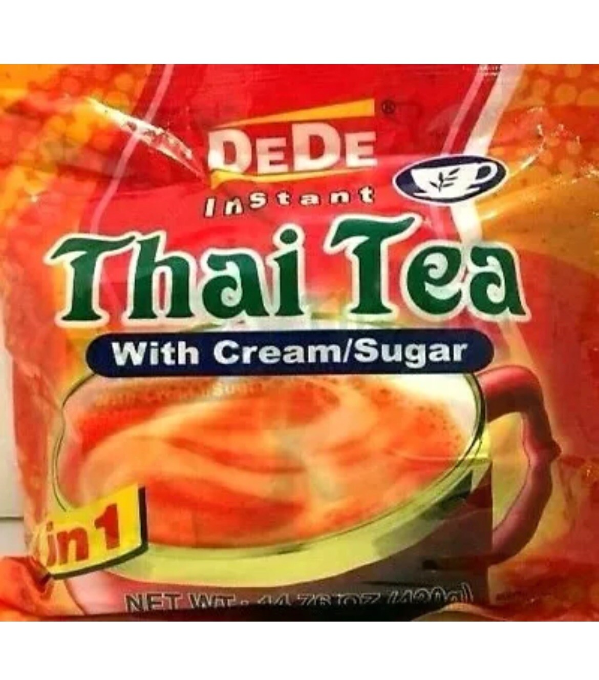 DEDE 3-In-1 Instant Premix with Cream & Sugar Thai Tea 12 Packs x 35g(Pack of 3)