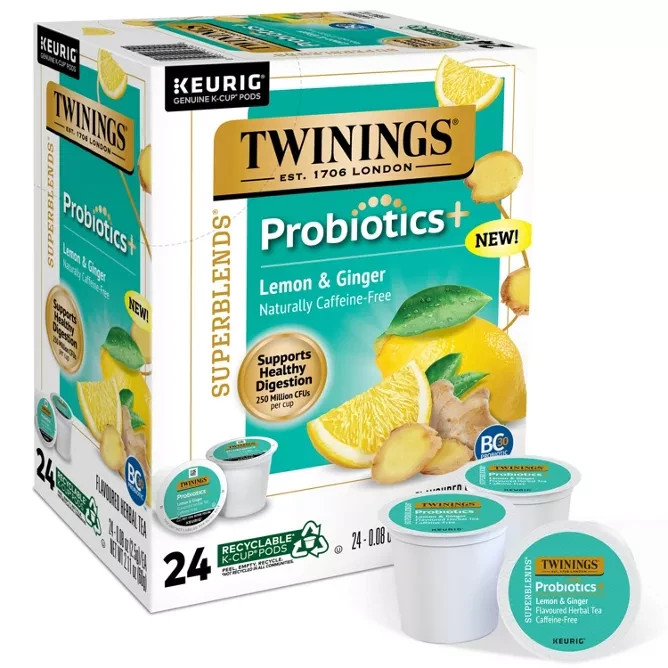 Twinings Lemon & Ginger Herbal Tea 24 to 144 Count Keurig K cups Pick Any Size