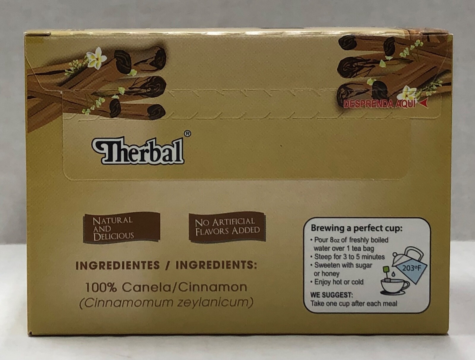 Therbal Te de Canela Tea Cinnamon Infusion Herbs 25 bags