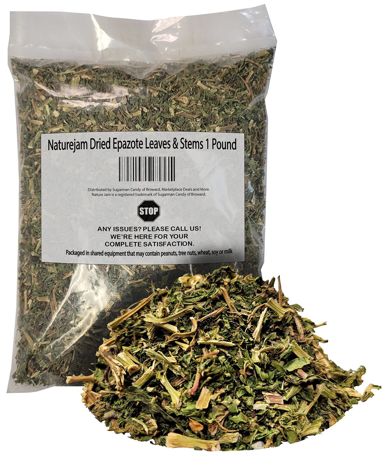 Dried Epazote Leaves & Stems 1 Pound Bulk-100% Natural From Mexico-NOT SIFTED