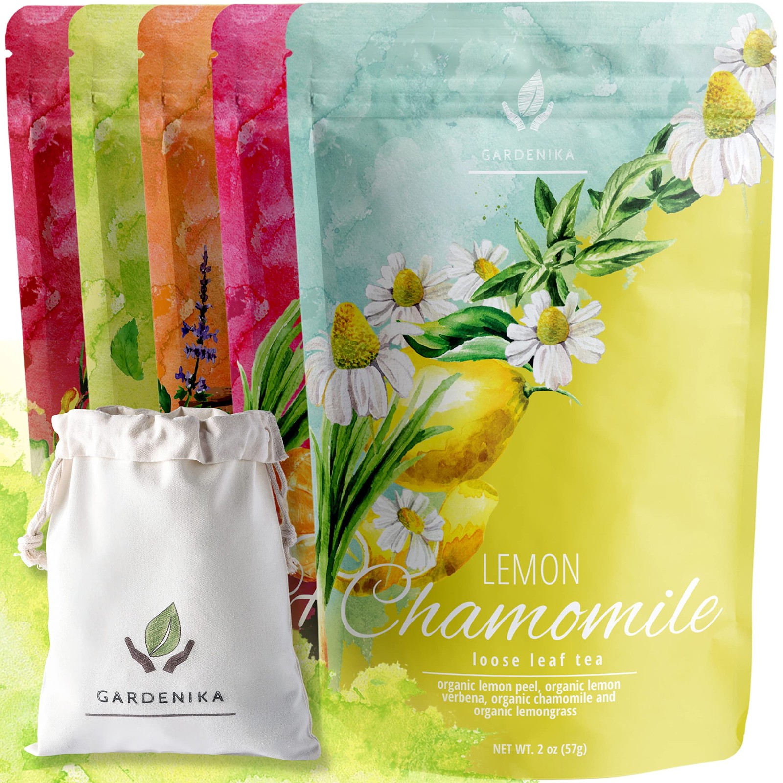 Gardenika Loose Leaf Tea Set, Herbal Caffeine-Free Set – Rooibos, Spearmint, …