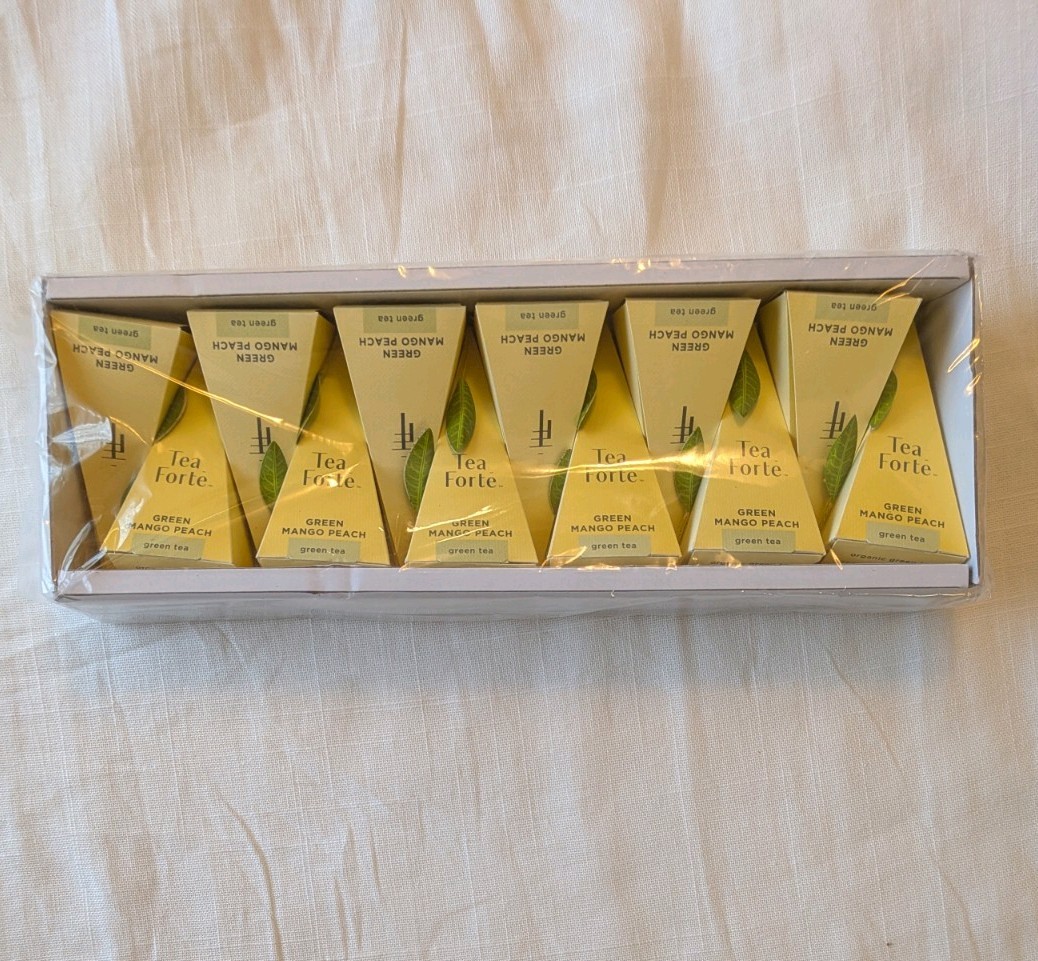 Tea Forte Green Mango Peach Green Tea Gift Set Sealed Premium Pyramid Bags