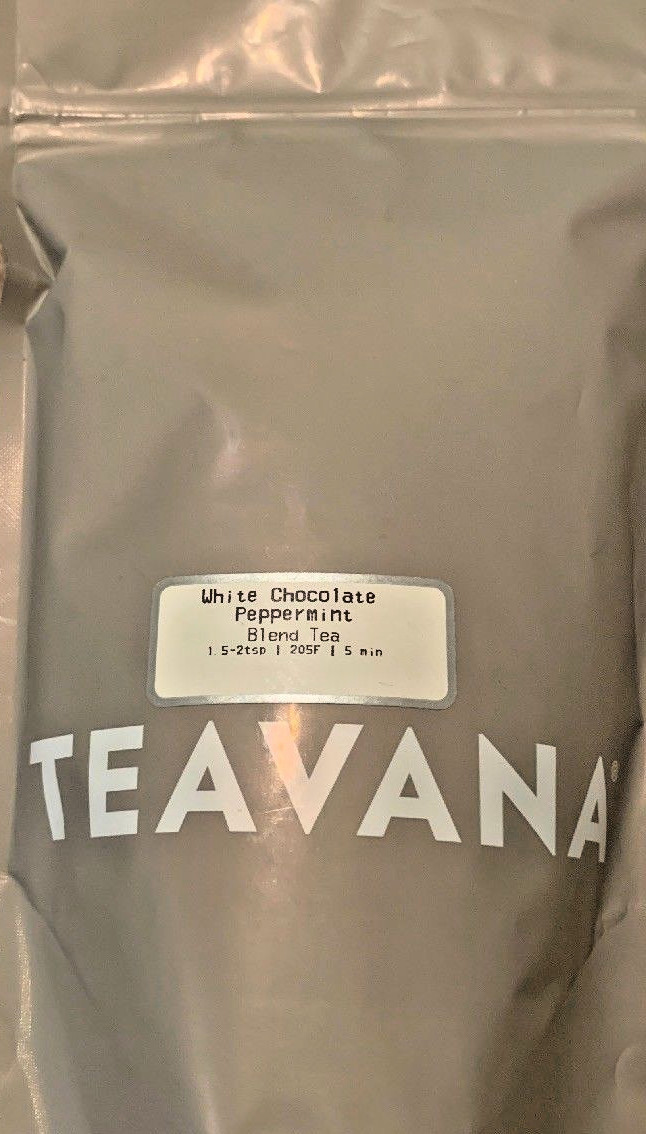 🍭🎅🎄 NEW SEALED TEAVANA 🍭 2 OZ WHITE CHOCOLATE PEPPERMINT HOLIDAY TEA BAG🎅🎄