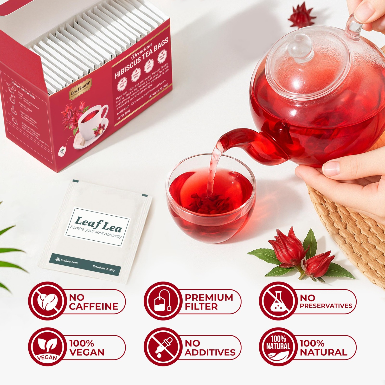 Hibiscus Tea Bags – 160 Count, Individually Wrapped, 100% Natural Hibiscus Fl…
