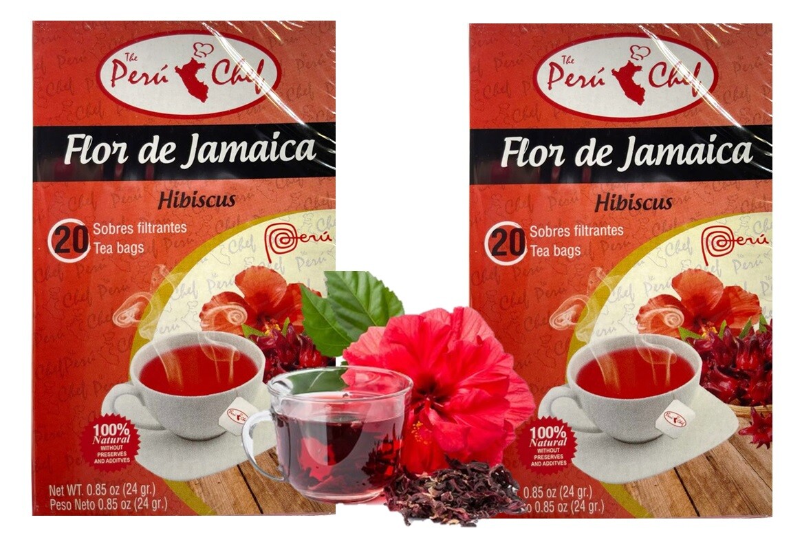 Peru Hibiscus Tea/Sorrel Te Flor de Jamaica Natural Antioxidant (40Tea Bags)