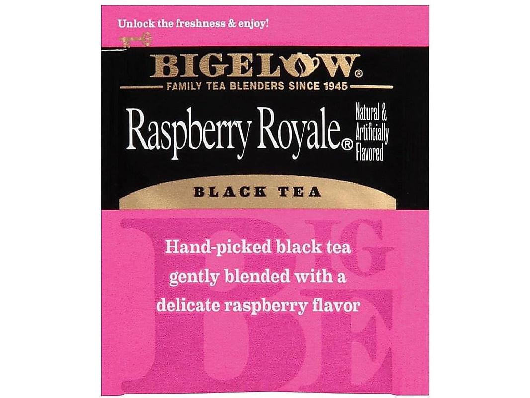 Raspberry Black Tea Bags 28 Count Box Hot Iced Tea Individually Wrapped