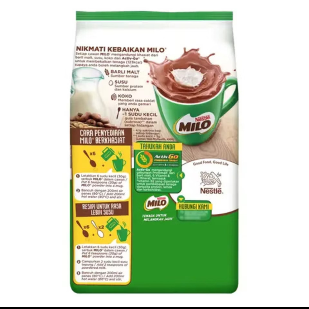NESTLE MILO Nutritious Chocolate Malt Drink ( 2 packs X 200grams )