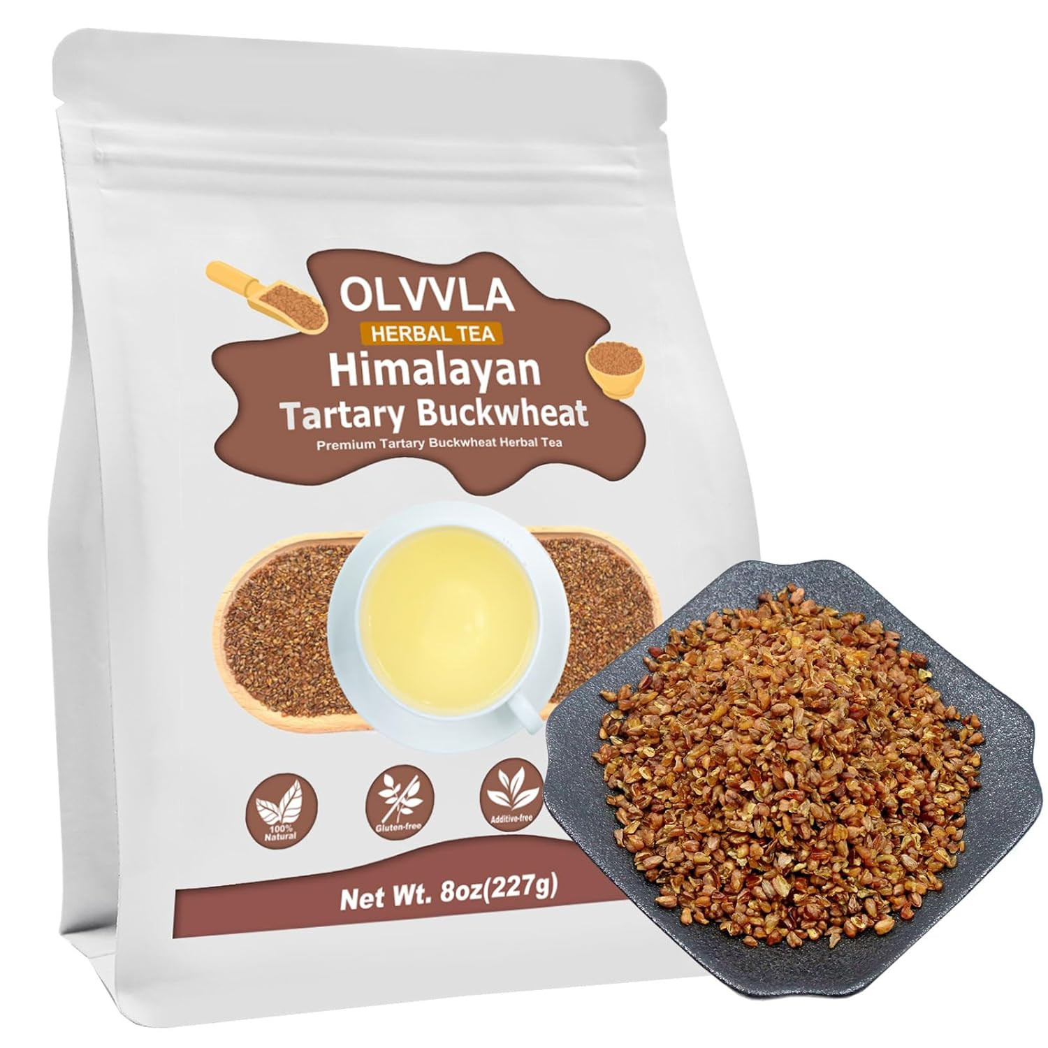 – Himalayan Tartary Buckwheat – 8Oz/227G – Premium Roasted Buckwheat Tea – Gl…