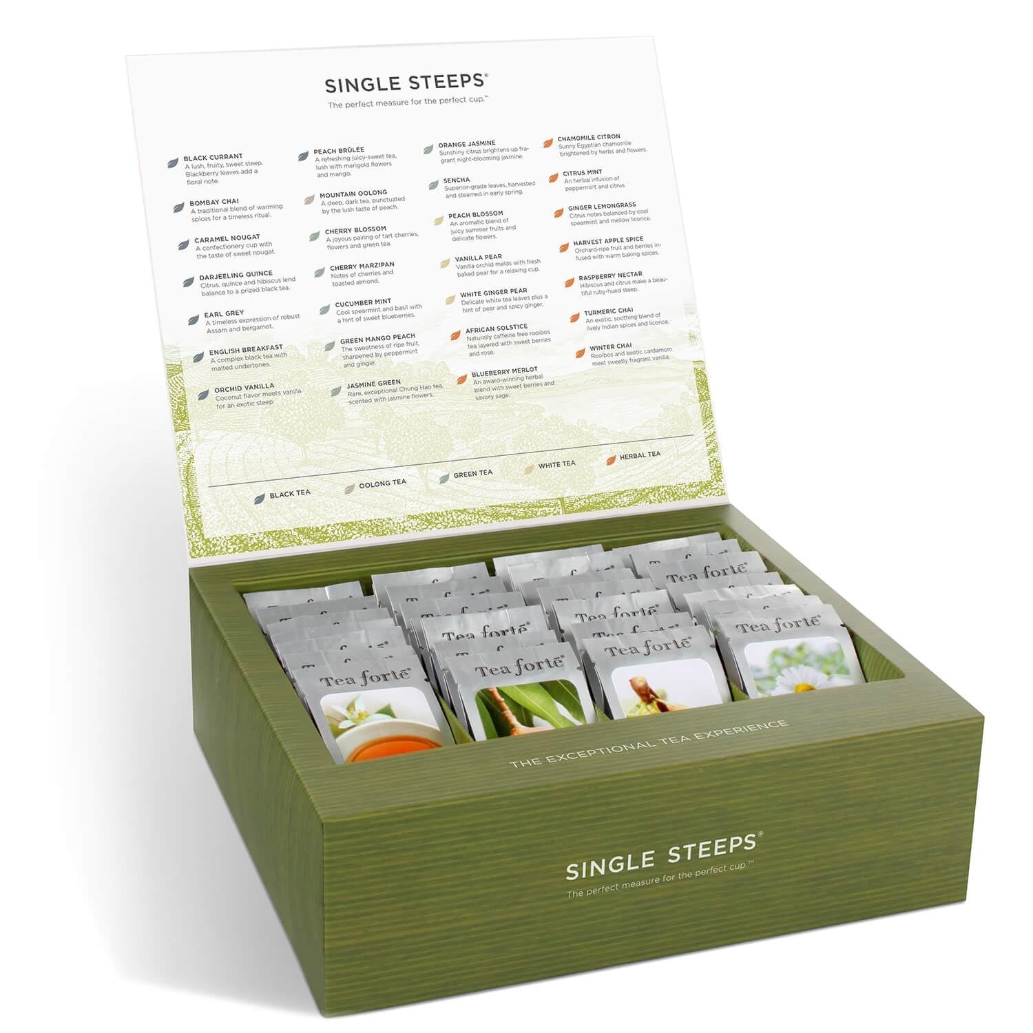 Tea Sampler Assorted Variety Box – 28 Single Servings