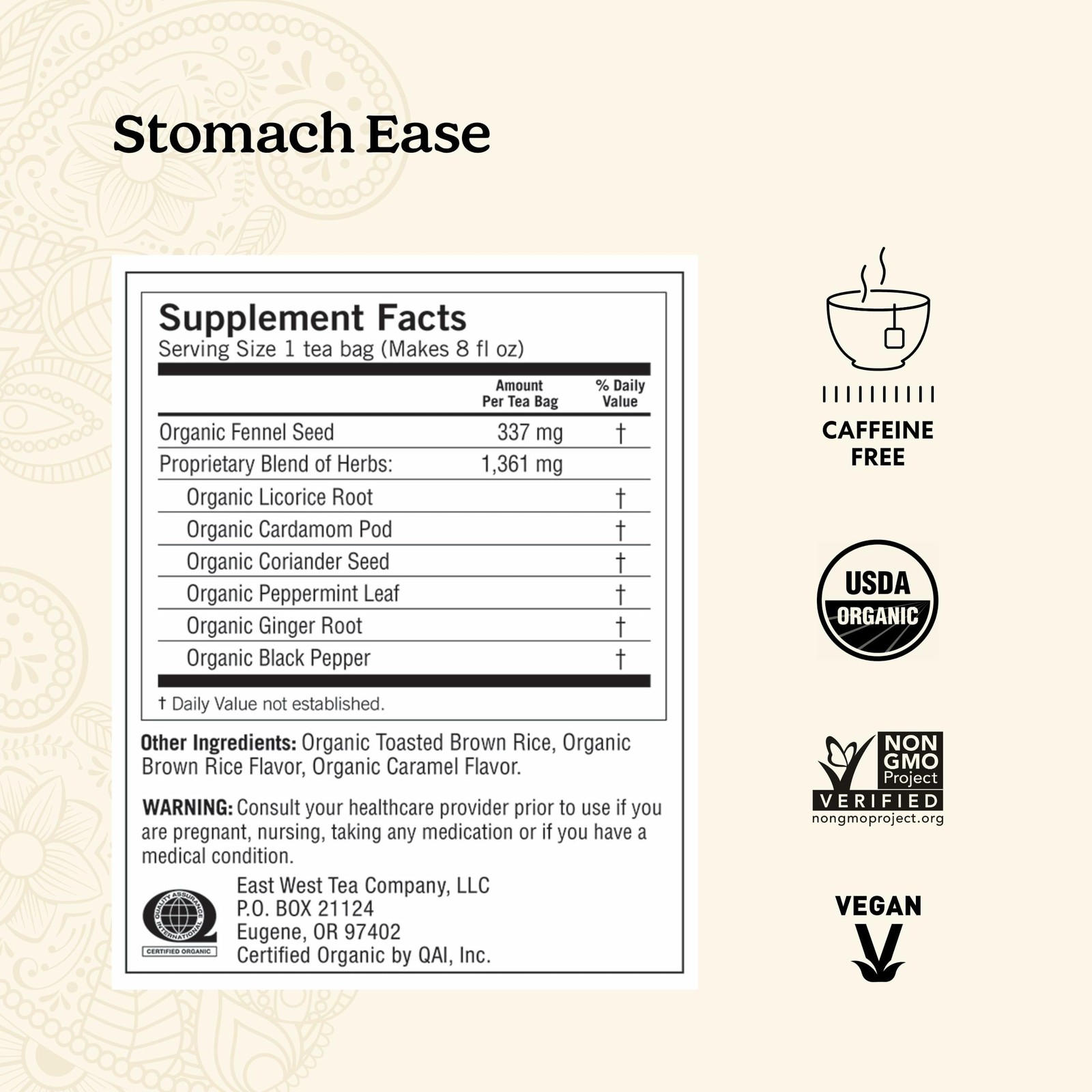 Yogi Tea Stomach Ease – 16 Bags per Pack (4 Packs) – 64 Count (Pack of 4)