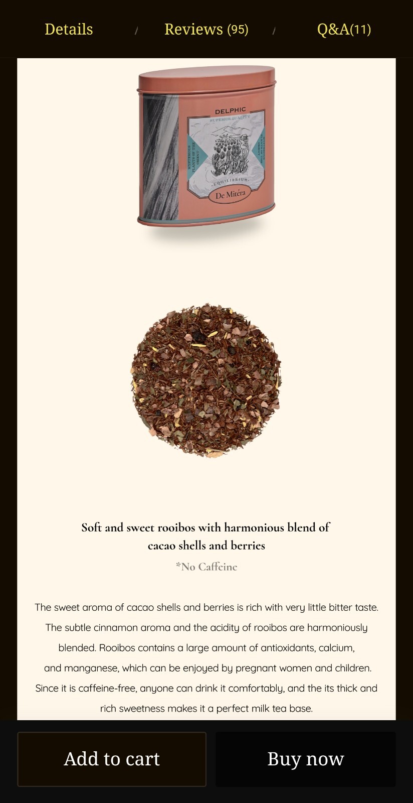 Delphic De Mitéra Tea 90g Container
