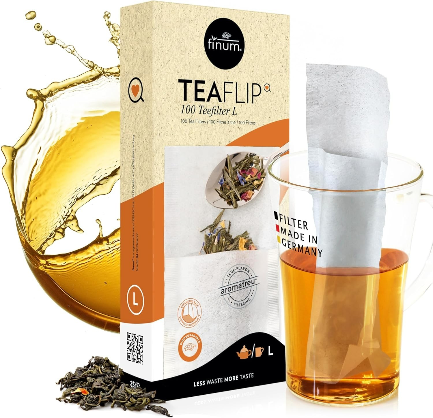 Sustainable 100-Pack Paper Tea Filters – Large, Double-Fold Design for Loose Tea