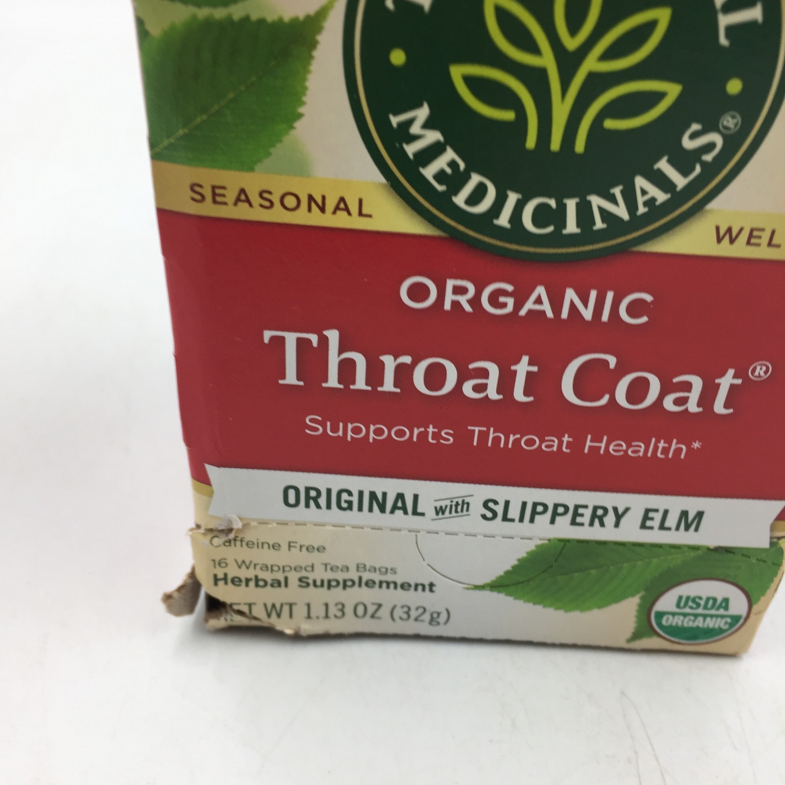 Organic Throat Coat Tea with Slippery Elm – Soothing Herbal Blend Expires 10/28