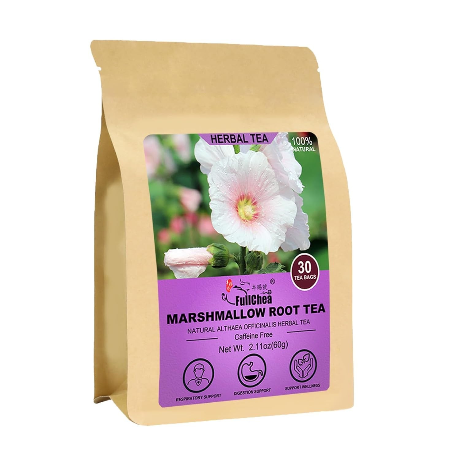 FullChea – Marshmallow Root Tea, 2g X 30 Count – Premium 30 (Pack of 1)