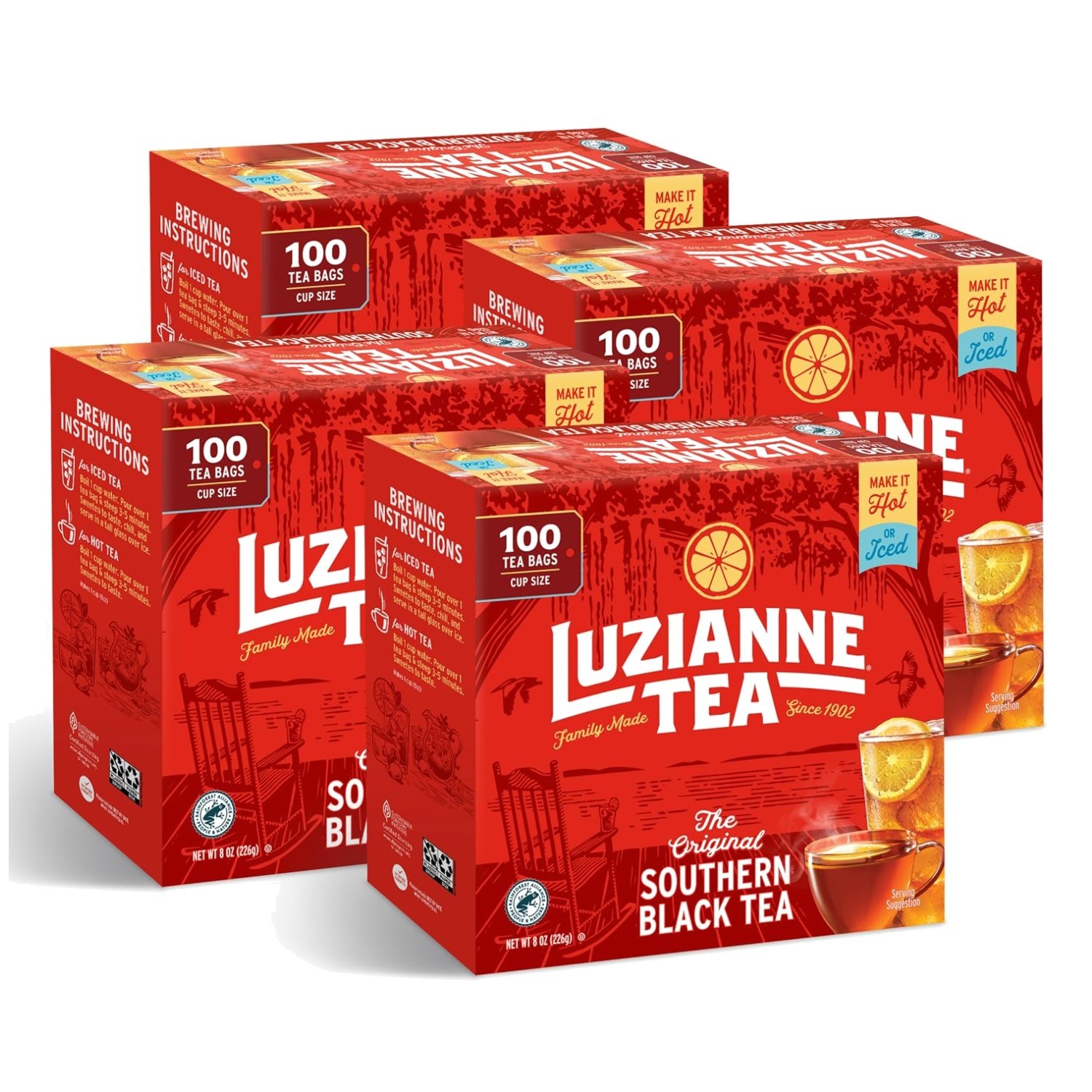 Classic Black Tea Bags for Iced Tea, Unsweetened, 400ct