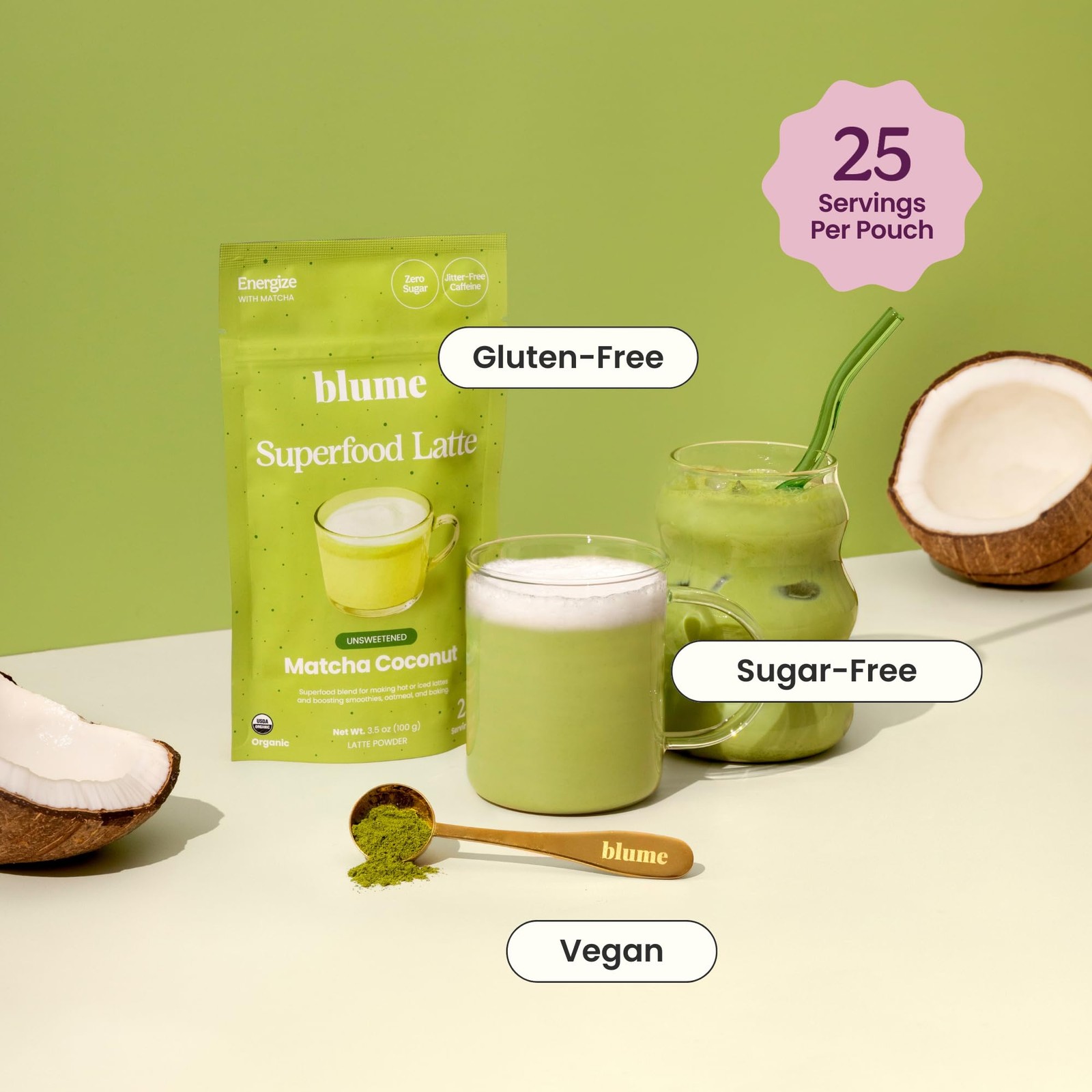 Blume Matcha & Blue Lavender Starter Pack Organic Superfoods Booster for Lat…