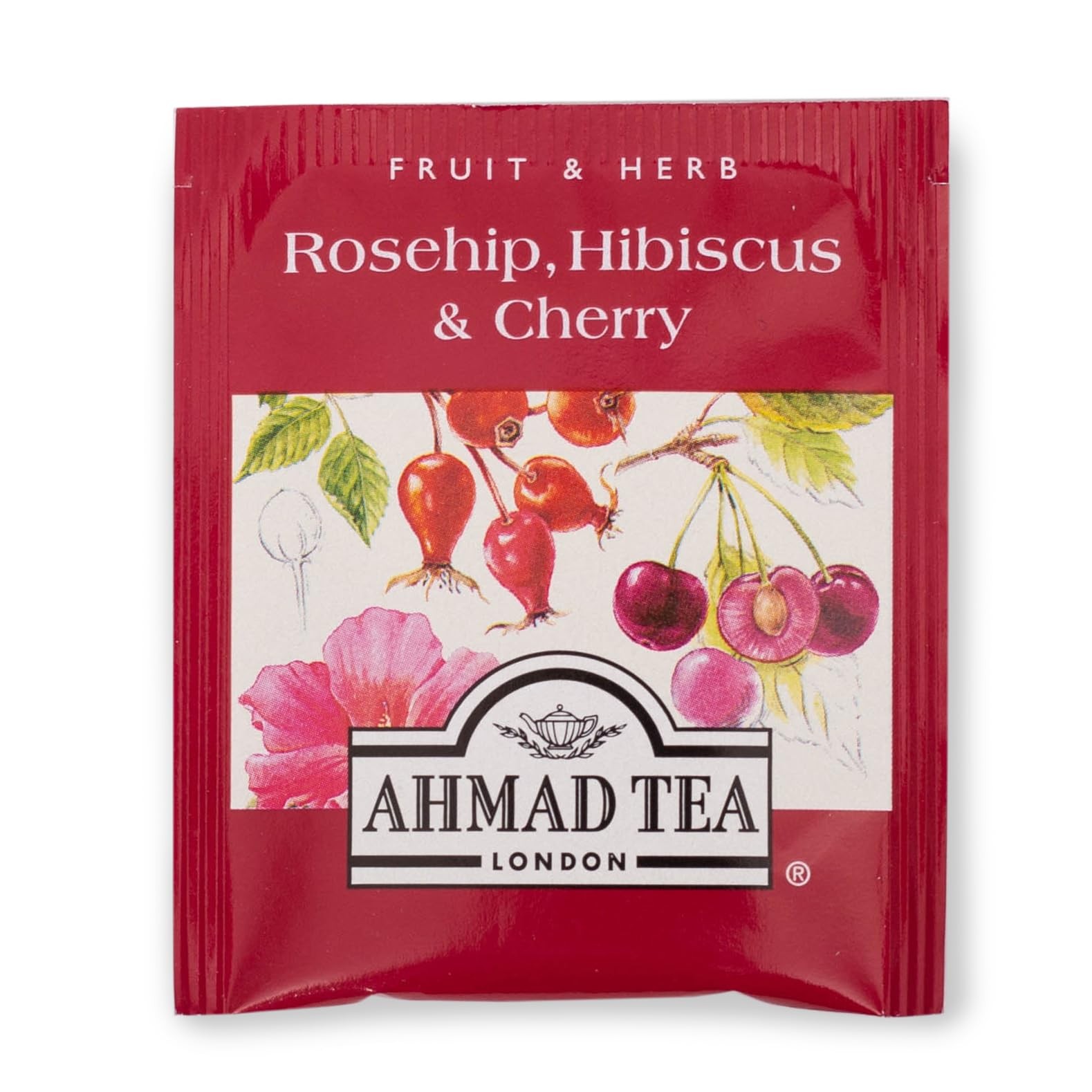 Ahmad Tea Rosehip Hibiscus Cherry Infusion Herbal Tea 20 Count Caffeine Free