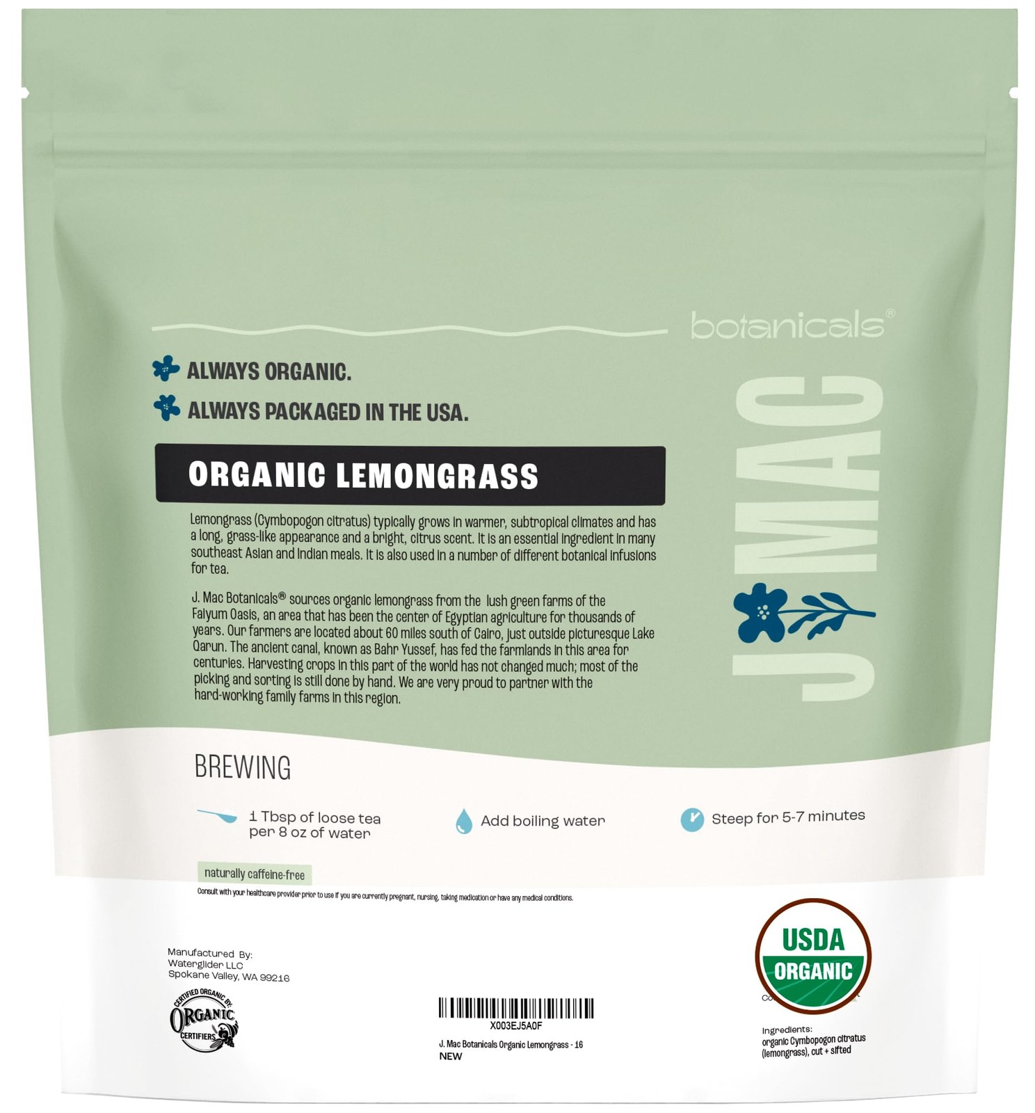 Organic Lemongrass (16 oz) Certified USDA Organic, Cut & Sifted Dried Lemongr…