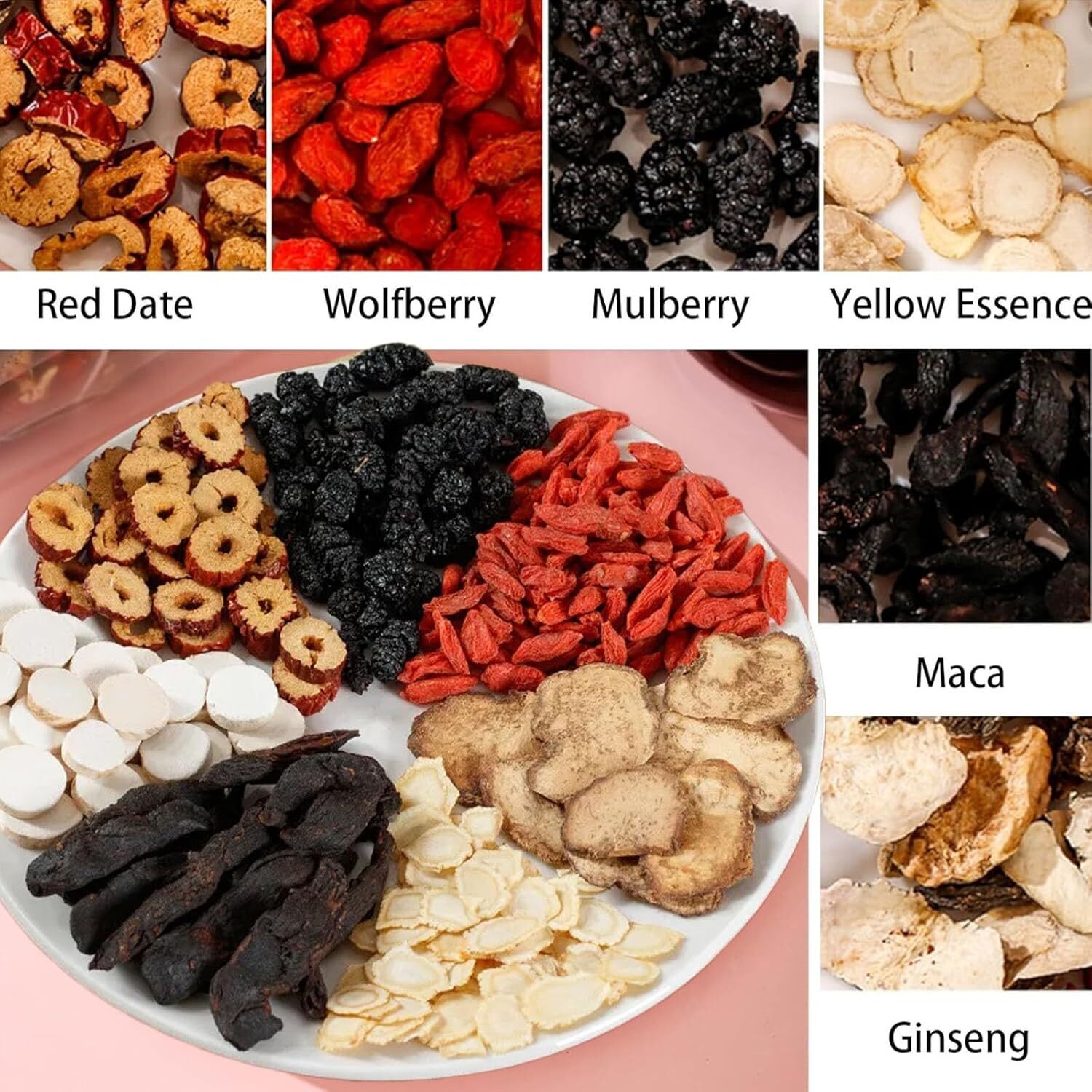 Ginseng Five Treasure Tea Kidney Support Red Date Herbal Blend