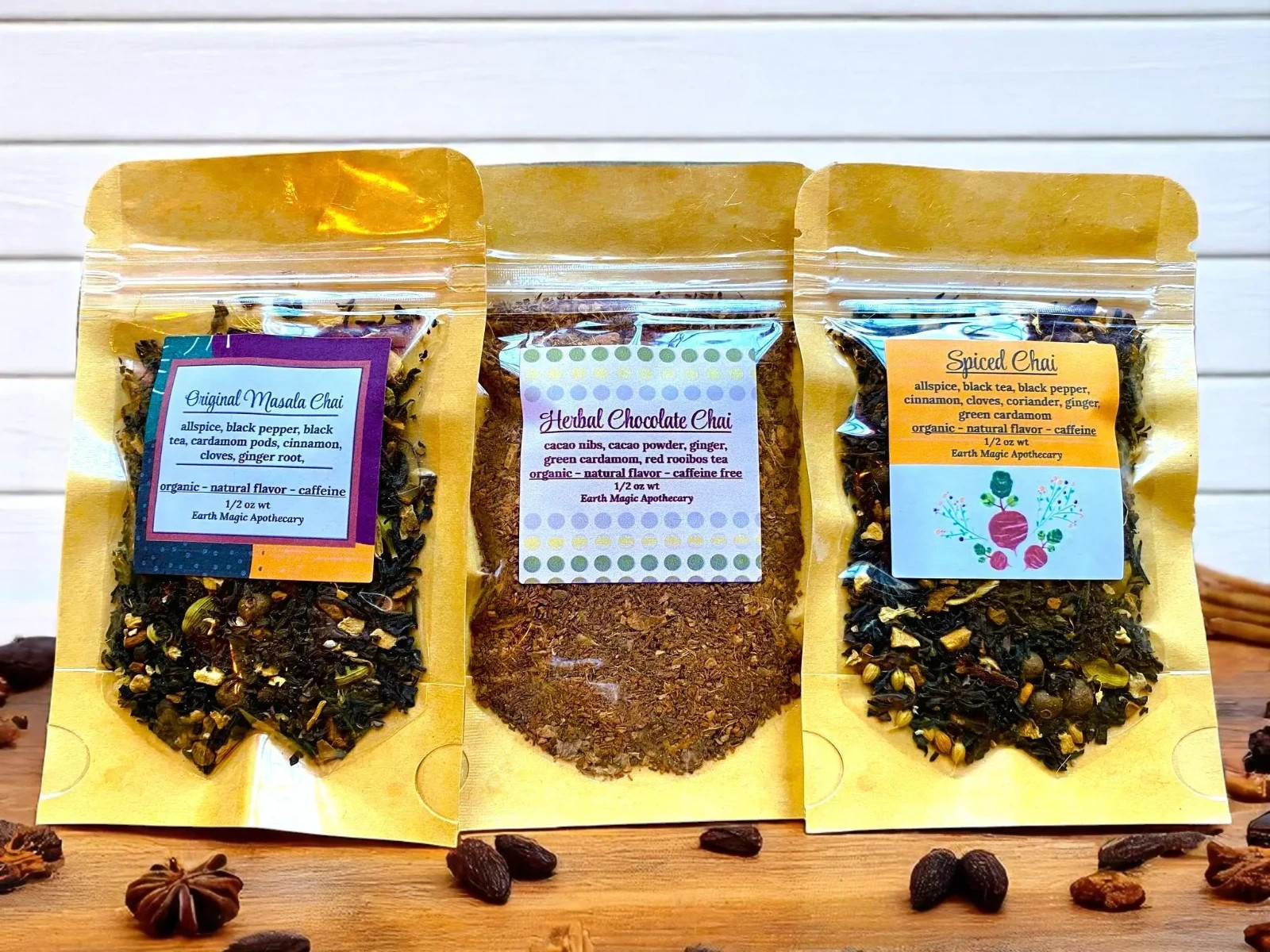 Authentic Chai 3-4-6 Sampler Set Tea Infuser Organic Loose Leaf Chai Blend Pack