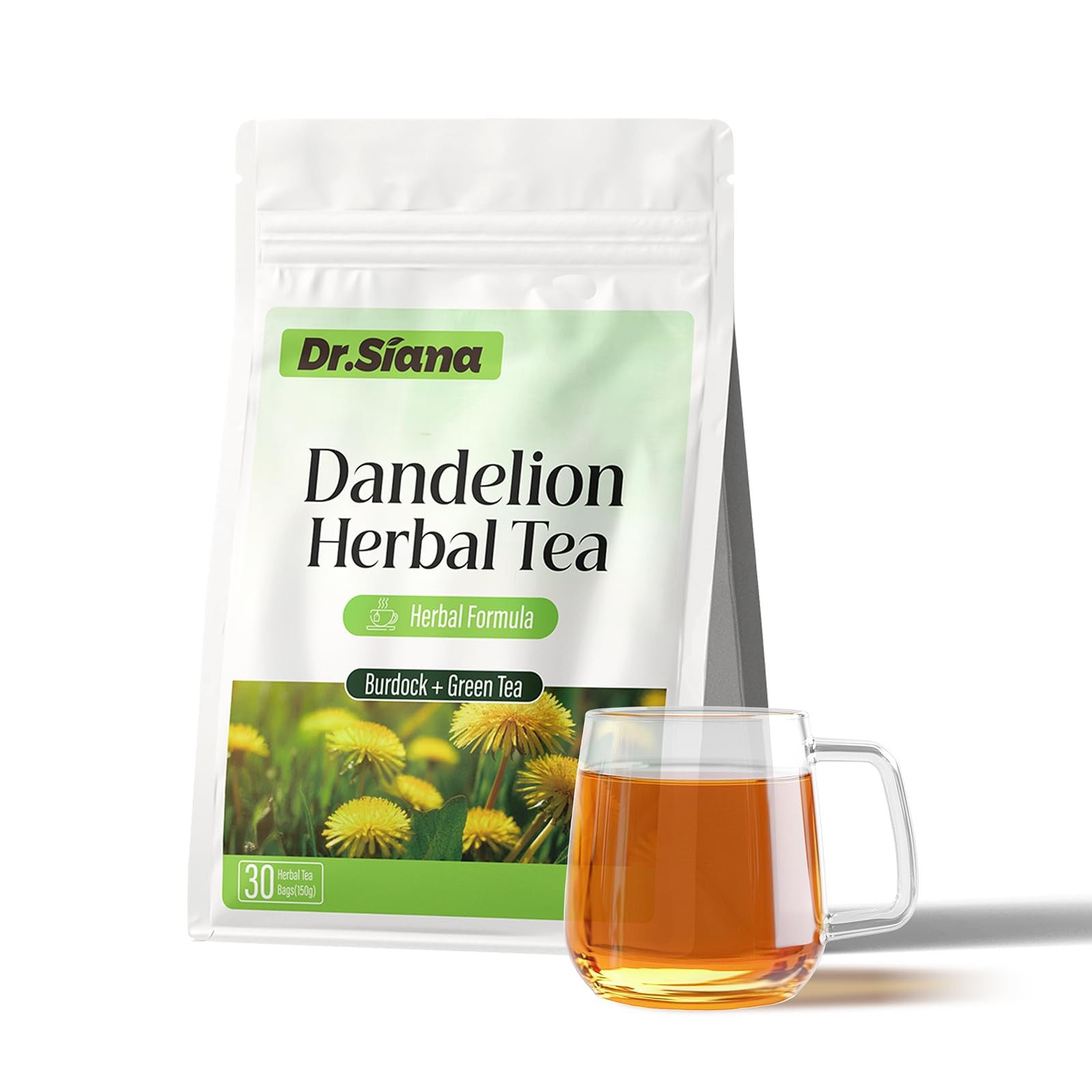 Burdock Root Tea & Green Tea，5g x 30 Teabags – Premium Natural Herbal Tea, Su…