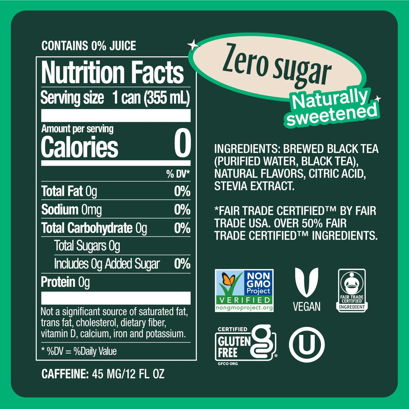 Zevia Zero Sugar Tea, Black Tea with Peach, 12 oz Cans 12Pack – Naturally Swe…