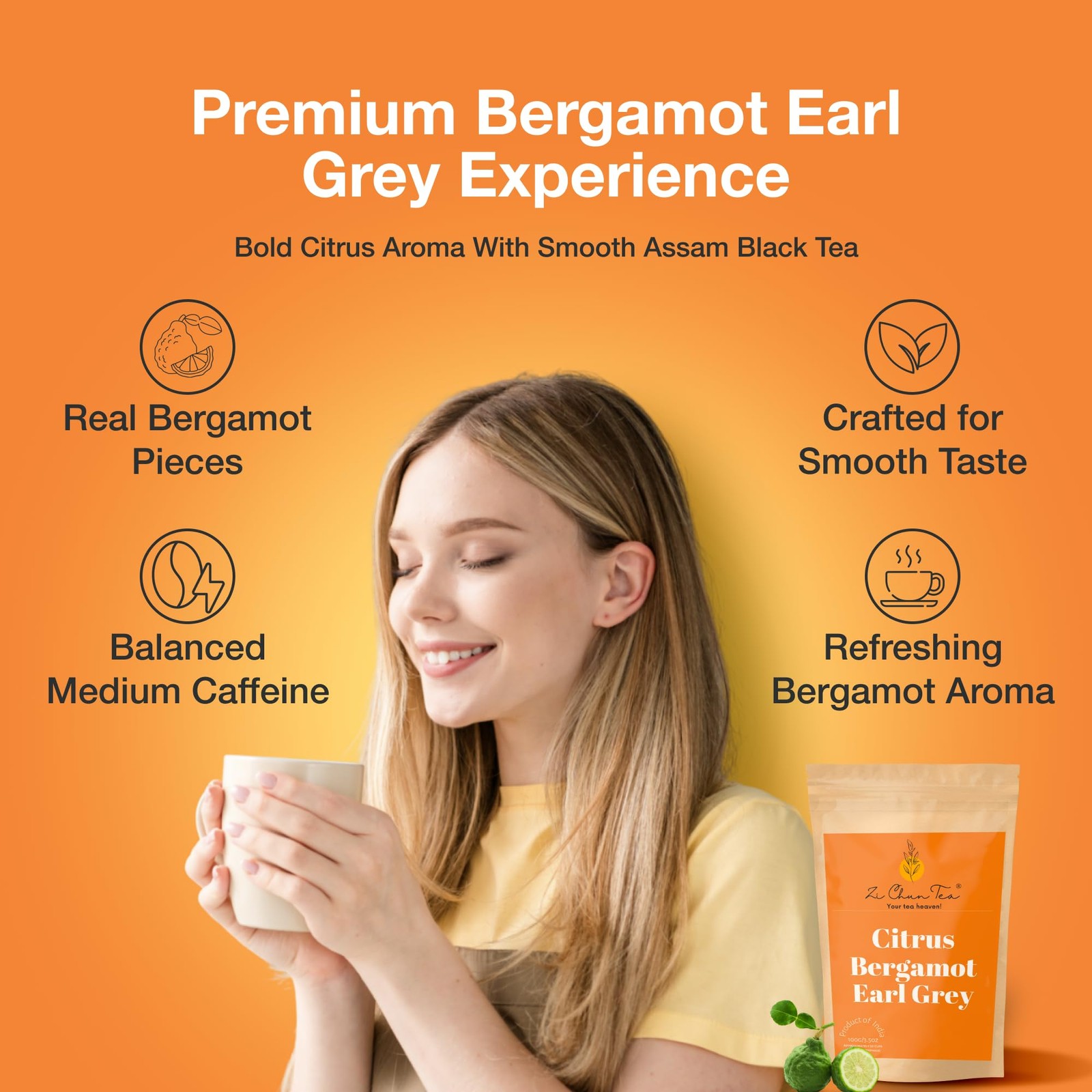 Bergamot Tea Loose Leaf | Earl Grey Tea with Real Bergamot Pieces (Not Oil), …