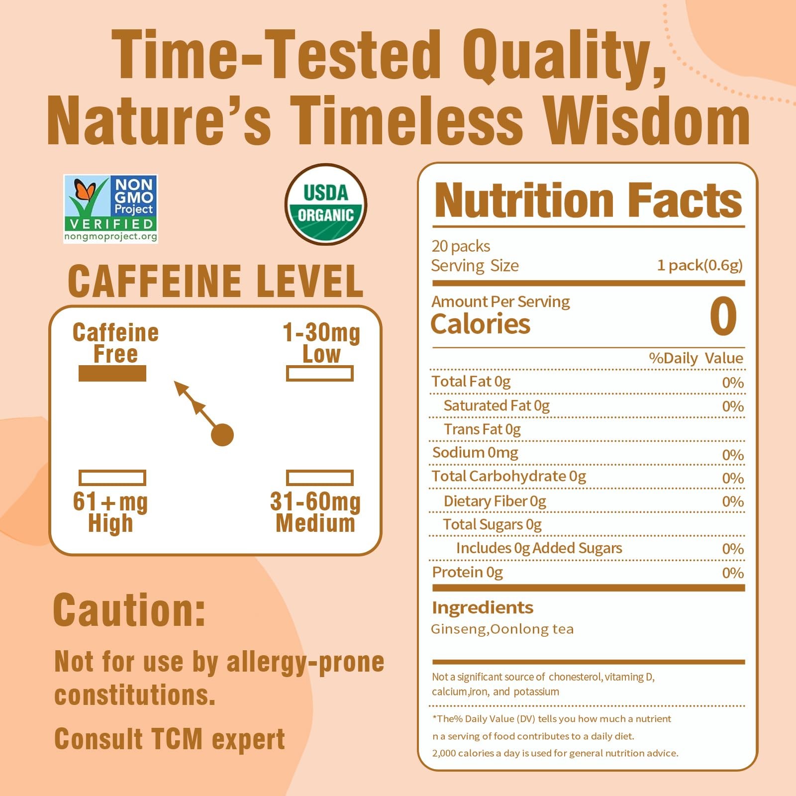 SAIPIN Organic Ginseng Tea20 Instant Oolong Tea with Free Shaker Bottle for N…