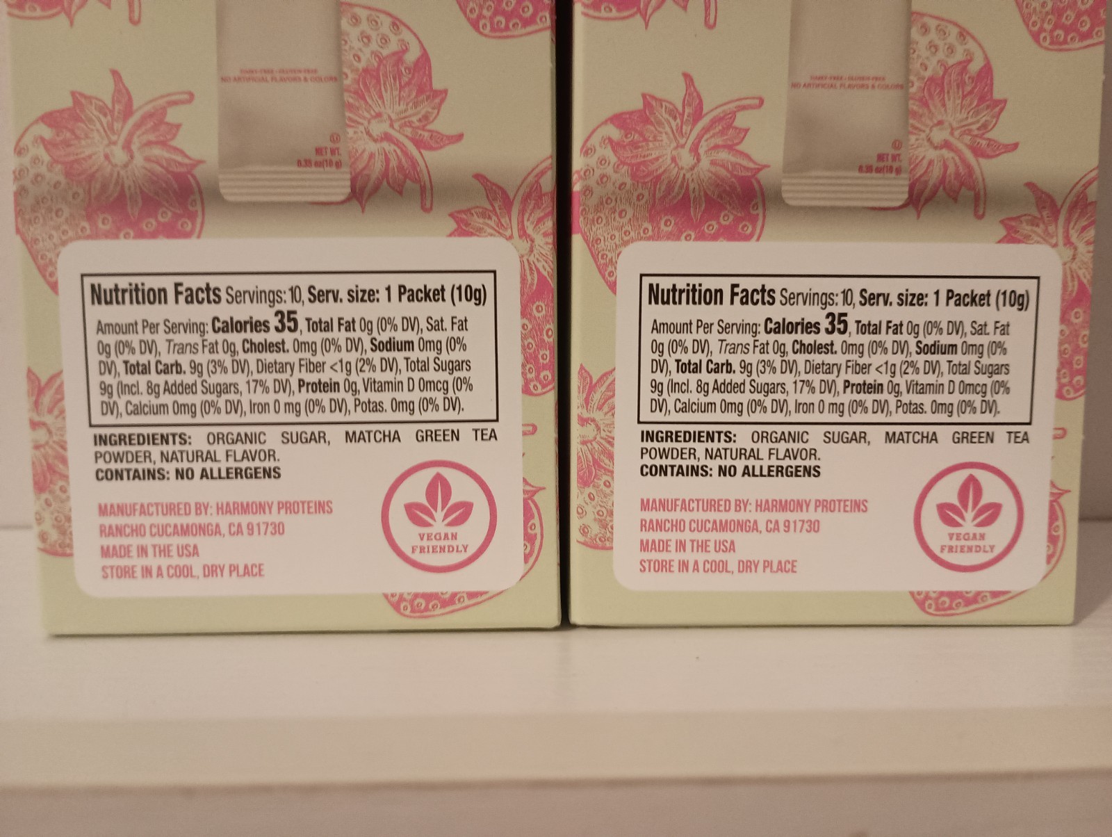 20 Harmony Strawberry Japanese Matcha, Sweetened w/ Organic Sugar On-the Go