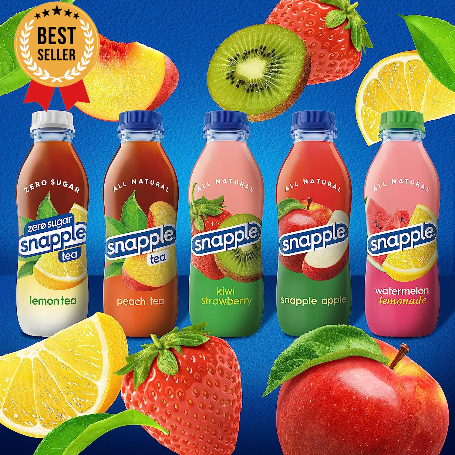 Zero Sugar Peach Tea 16 Fl Oz 12-Pack Recycled Plastic Bottles Refreshing