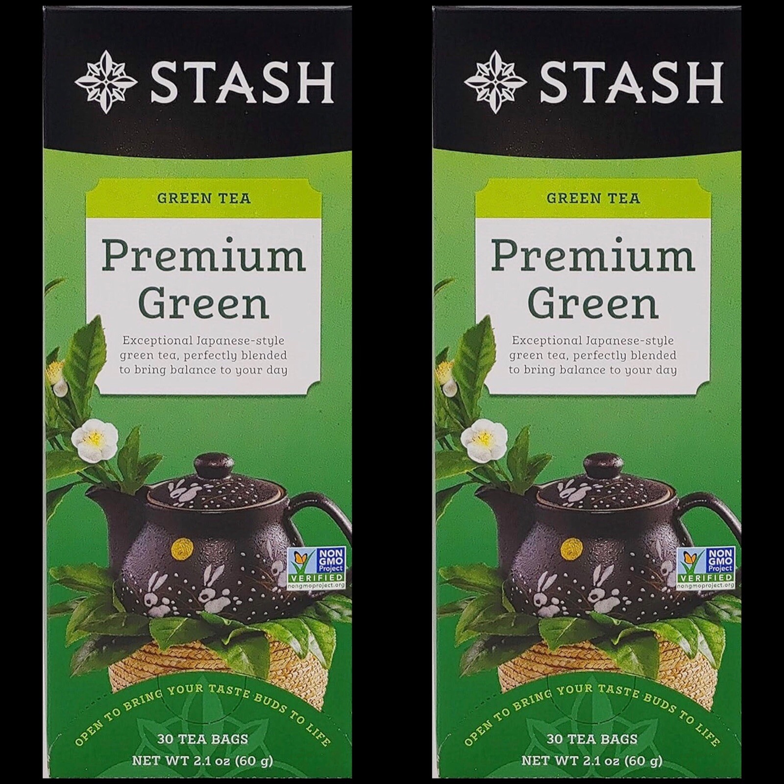 2 Box Stash Premium Green Tea. 60 Tea Bags. Blended Green Tea.