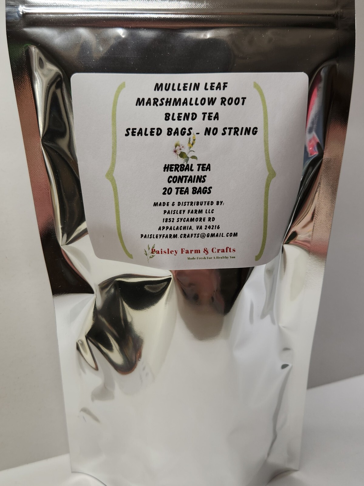 Mullein Leaf Marshmallow Root Blend Tea Bags – All Natural Wildcrafted