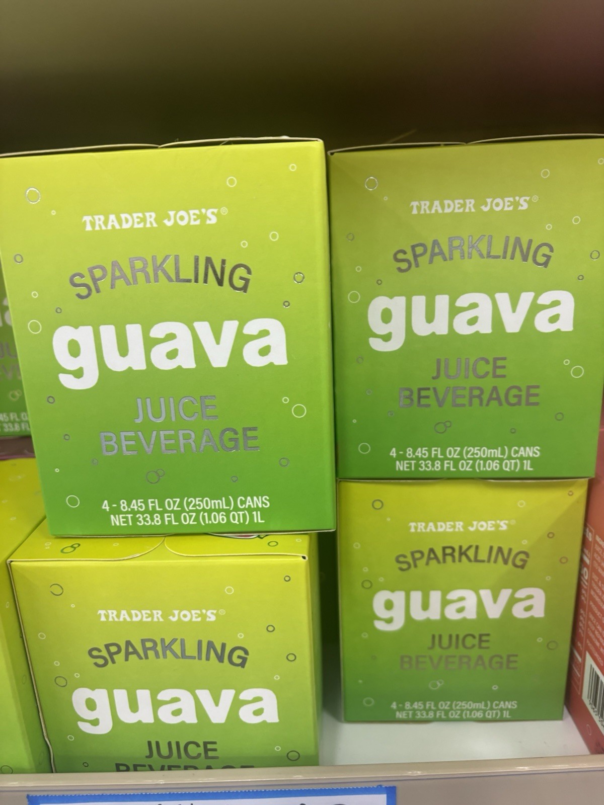 TRADER JOE’S Sparkling Guava Juice Beverage 8.45 fl oz Kosher