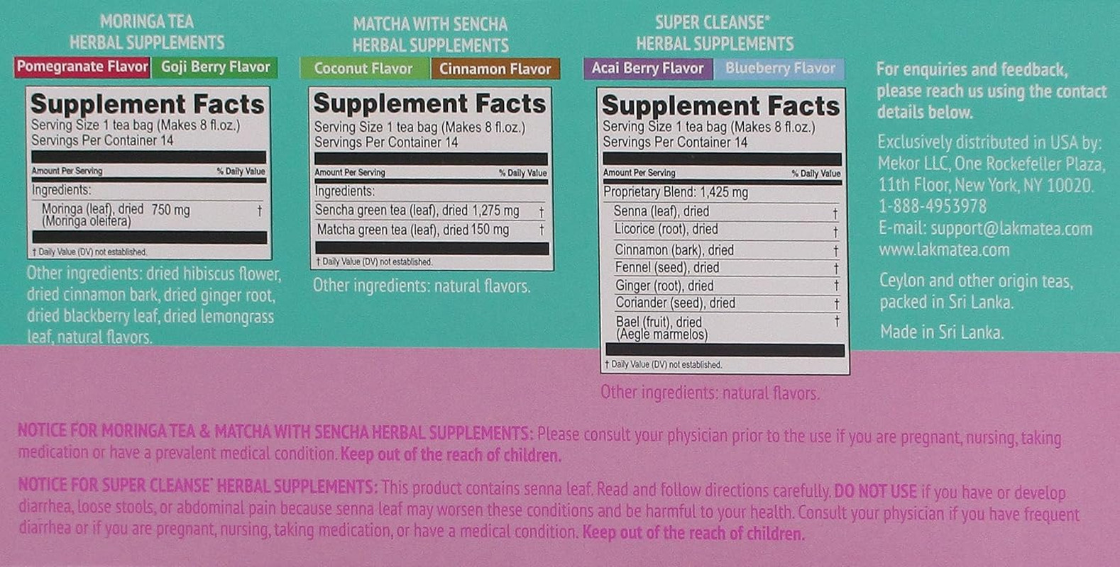 Lakma 14 Day Cleanse Kit Green Tea – 42 Tea Bags