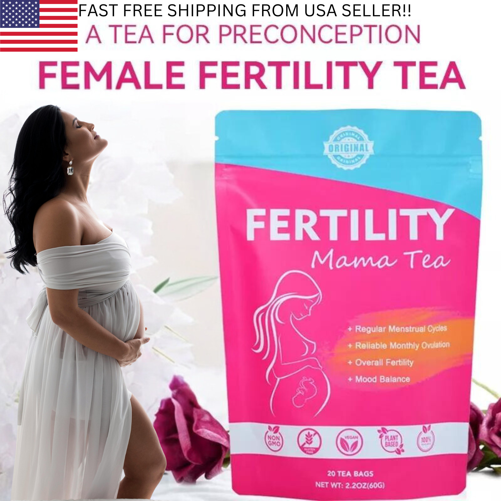 Natural Female Fertility Tea for Preconception Pregnancy Get Pregnant Fast